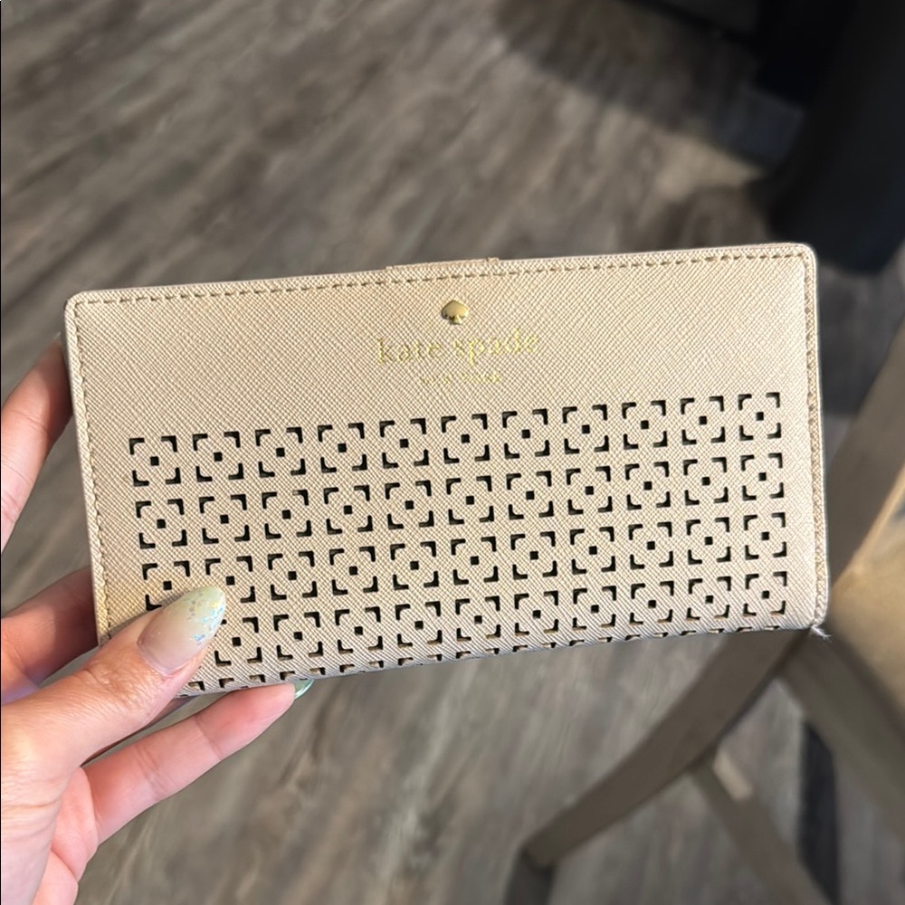 Kate Spade Cream Perforated Wallet